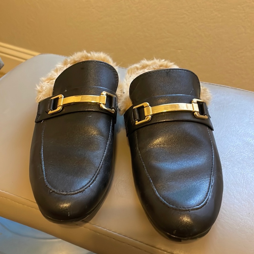 Steve Madden fur lined mule slides